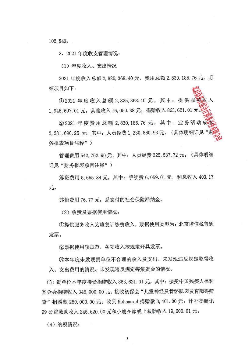 北京市昌平区阳光鹿童康复中心-审计报告公示